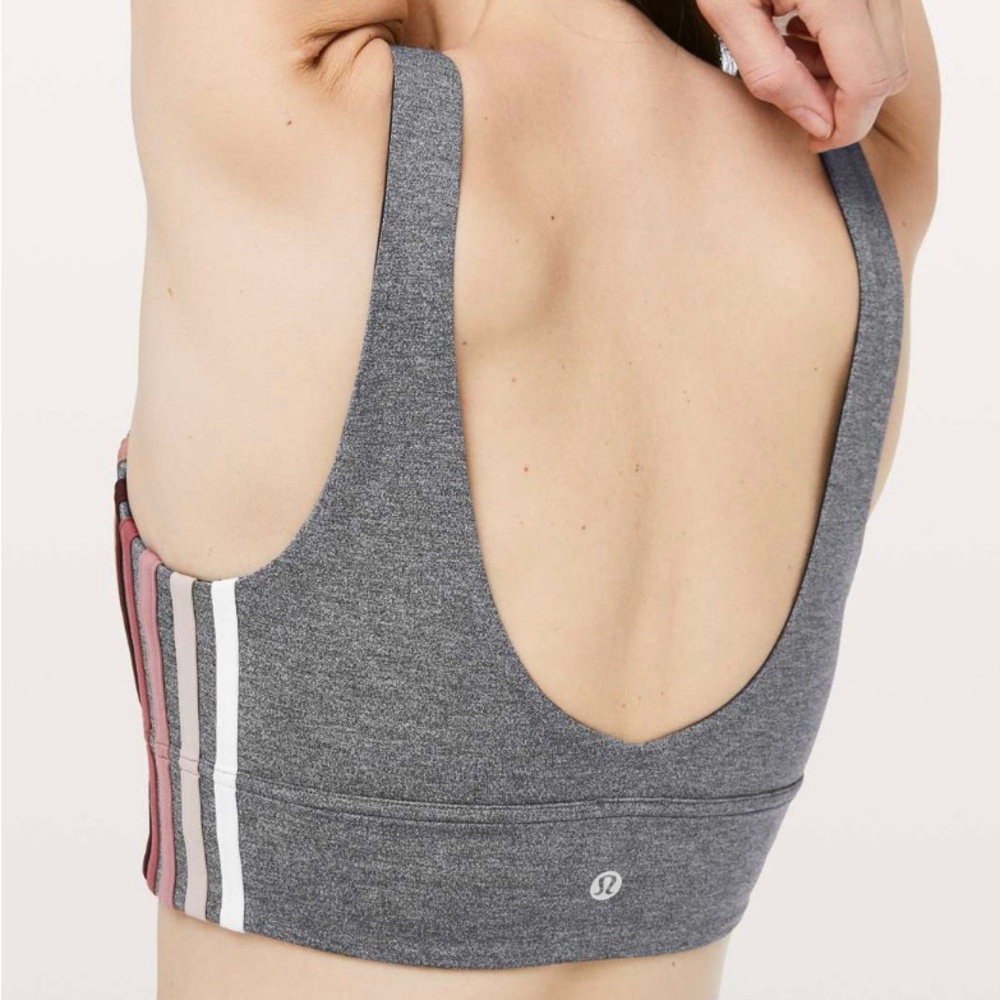 NWT Lululemon Take A Hint Bra Heathered Black Size 6